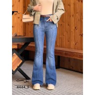 شلوار بوتکات جین آبی جلو دوخت