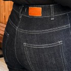 شلوار بوتکات جین آبی جلو دوخت