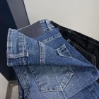 شلوار بوتکات جین آبی جلو دوخت