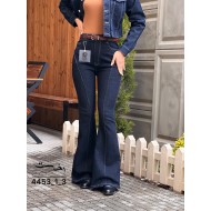 شلوار بوتکات جین آبی جلو دوخت