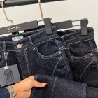 شلوار بوتکات جین آبی جلو دوخت