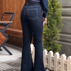 شلوار بوتکات جین آبی جلو دوخت