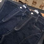 شلوار بوتکات جین آبی جلو دوخت