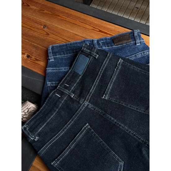 شلوار بوتکات جین آبی جیب هفتی