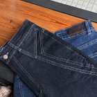 شلوار بوتکات جین آبی جیب هفتی