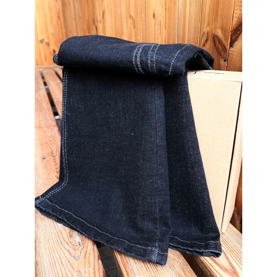 شلوار بوتکات جین آبی جیب هفتی