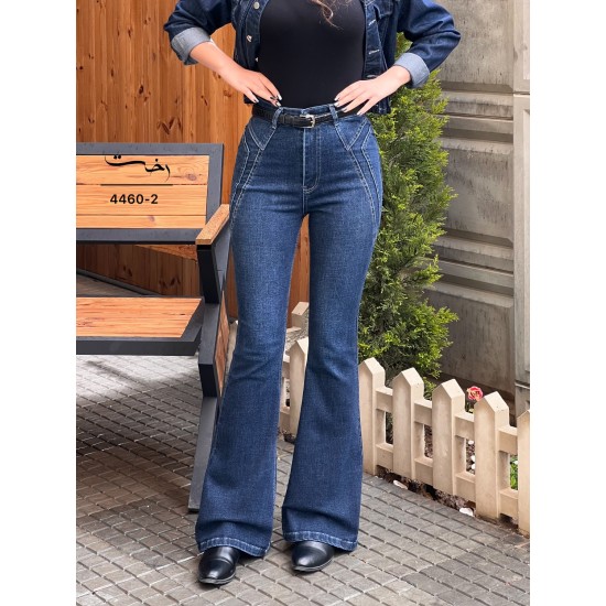 شلوار بوتکات جین آبی جیب هفتی