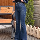 شلوار بوتکات جین آبی جیب هفتی