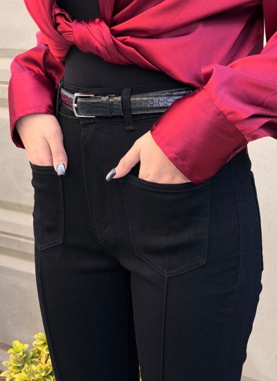 شلوار بوتکات جین مشکی سپینود