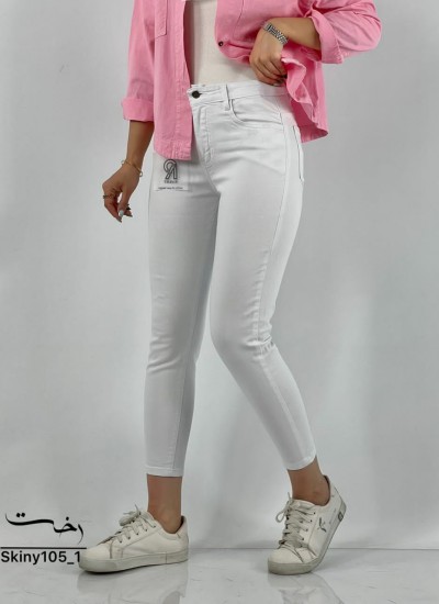 شلوار جذب کتان سفید