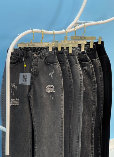 شلوار استریت جین مشکی و ذغالی شلوار استریت جین مشکی و ذغالی