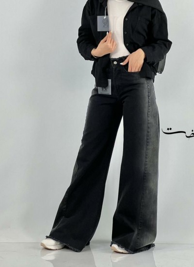 شلوار بگ شافل جین ذغالی و مشکی شلوار بگ شافل جین ذغالی و مشکی