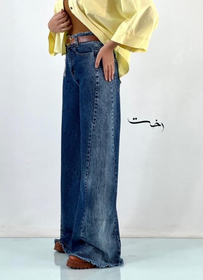 شلوار شافل جین آبی تینتی شلوار شافل جین آبی تینتی