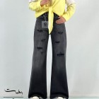 شلوار فلر بگ جین ذغالی و مشکی