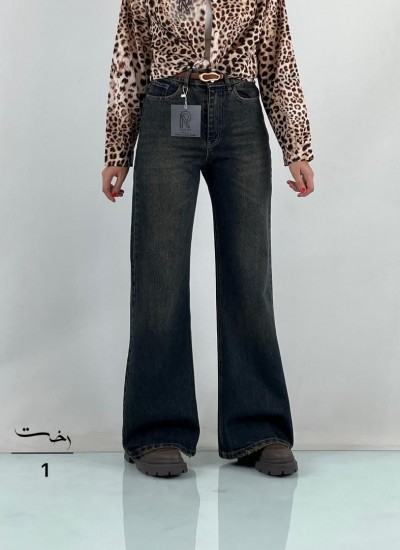 شلوار فلر بگ جین آبی