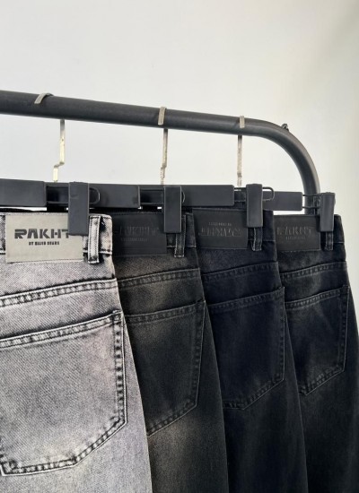 شلوار فلر بگ جین ذغالی و طوسی شلوار فلر بگ جین ذغالی و طوسی