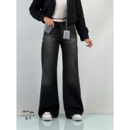 شلوار فلر بگ جین ذغالی و طوسی شلوار فلر بگ جین ذغالی و طوسی