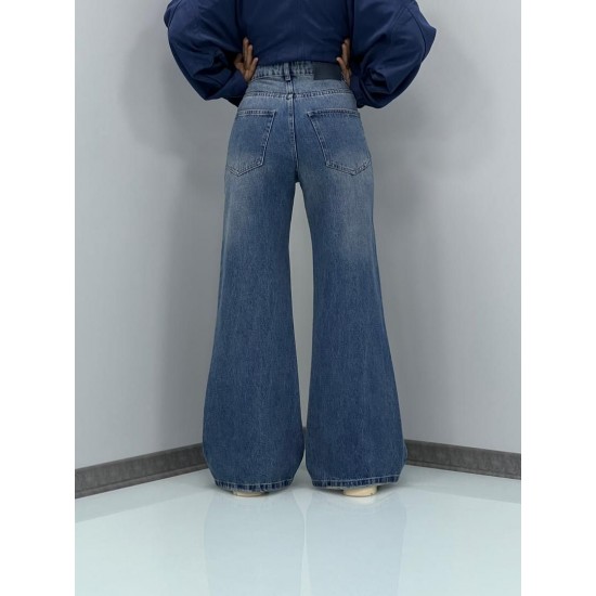 شلوار فلر بگ جین آبی شلوار فلر بگ جین آبی