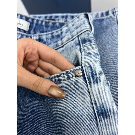 شلوار فلر بگ جین آبی شلوار فلر بگ جین آبی