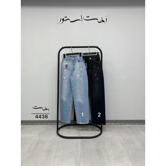 شلوار نیم بگ جین پشت کش آبی شلوار نیم بگ جین پشت کش آبی