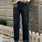 شلوار استریت جین پشت کش آبی شلوار استریت جین پشت کش آبی