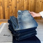 شلوار فلر بگ جین آبی شلوار فلر بگ جین آبی