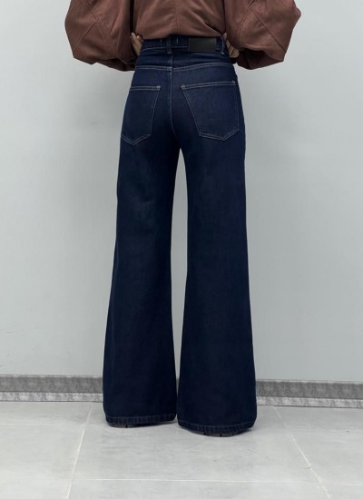 شلوار فلر بگ جین آبی جلو جیب شلوار فلر بگ جین آبی جلو جیب