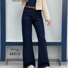 شلوار فلر بگ جین آبی جلو جیب شلوار فلر بگ جین آبی جلو جیب