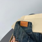 شلوار فلر بگ جین آبی جلو جیب شلوار فلر بگ جین آبی جلو جیب