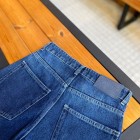 شلوار فلر بگ جین آبی جلو جیب