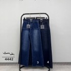 شلوار فلر بگ جین آبی جلو جیب