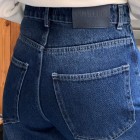 شلوار فلر بگ جین آبی جلو جیب