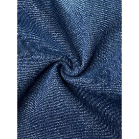 شلوار فلر بگ جین آبی جلو جیب