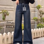 شلوار فلر بگ جین آبی جلو جیب