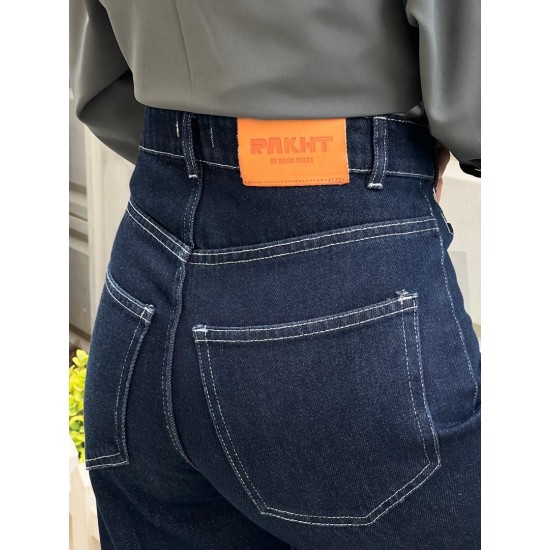 شلوار فلر بگ جین آبی جیب فیلتو شلوار فلر بگ جین آبی جیب فیلتو