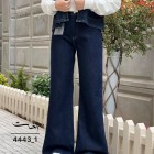 شلوار فلر بگ جین آبی جیب فیلتو شلوار فلر بگ جین آبی جیب فیلتو