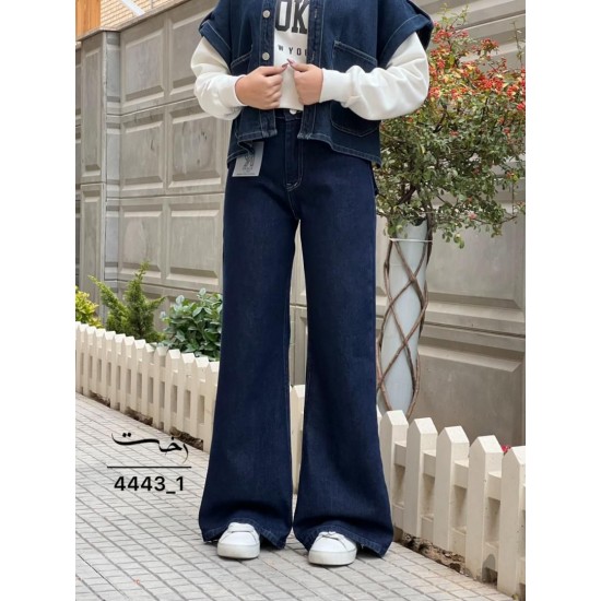 شلوار فلر بگ جین آبی جیب فیلتو شلوار فلر بگ جین آبی جیب فیلتو