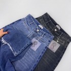 شلوار فلر بگ جین آبی جیب فیلتو