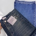 شلوار فلر بگ جین آبی جیب فیلتو