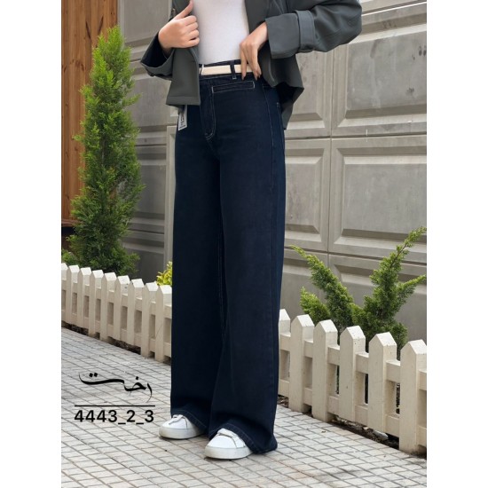 شلوار فلر بگ جین آبی جیب فیلتو