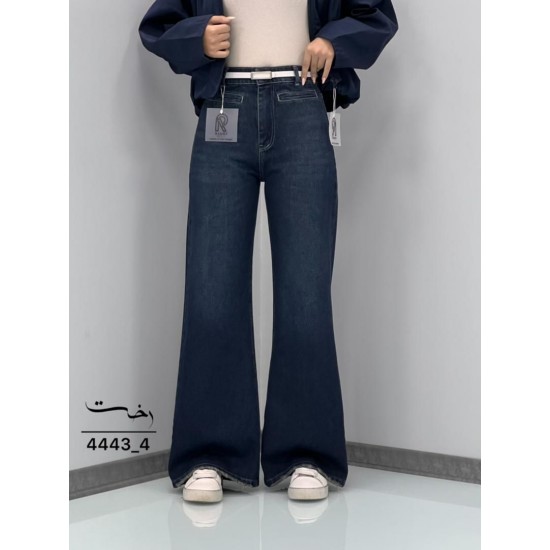 شلوار فلر بگ جین آبی جیب فیلتو