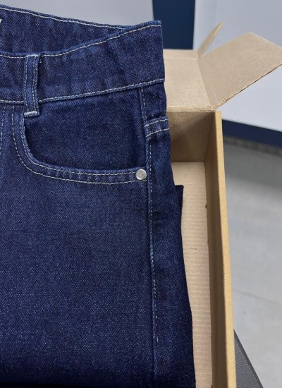 شلوار فلر بگ جین آبی دمپا دوخت