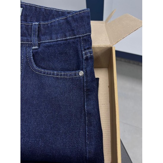 شلوار فلر بگ جین آبی دمپا دوخت