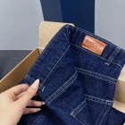 شلوار فلر بگ جین آبی دمپا دوخت