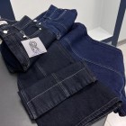 شلوار فلر بگ جین آبی دمپا دوخت