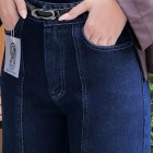 شلوار فلر بگ جین آبی دمپا دوخت