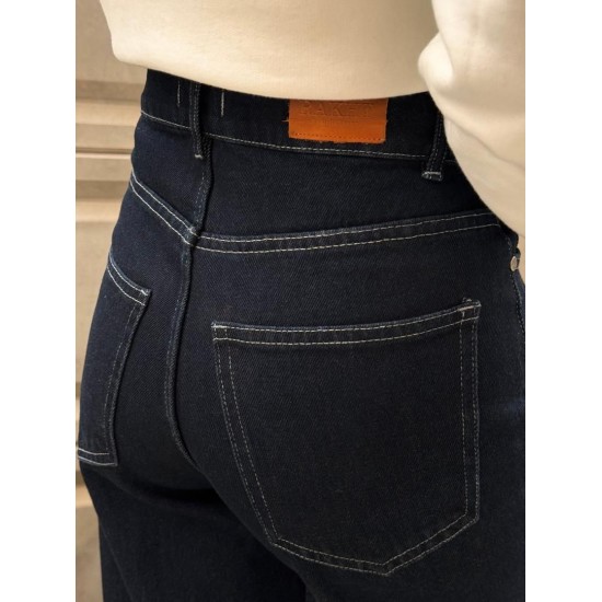 شلوار فلر بگ جین آبی دمپا دوخت