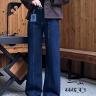 شلوار فلر بگ جین آبی دمپا دوخت