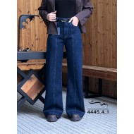 شلوار فلر بگ جین آبی دمپا دوخت