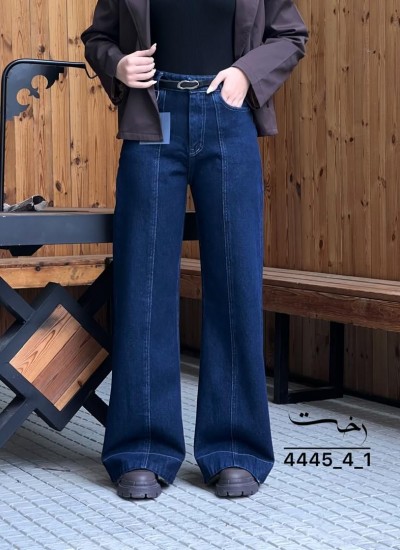 شلوار فلر بگ جین آبی دمپا دوخت